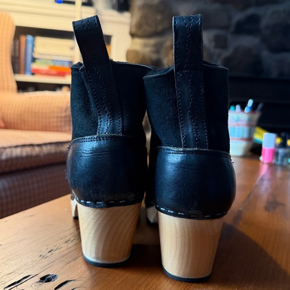 Swedish Hasbeens Shearling Lined Ankle Boots - Picture 4 of 5